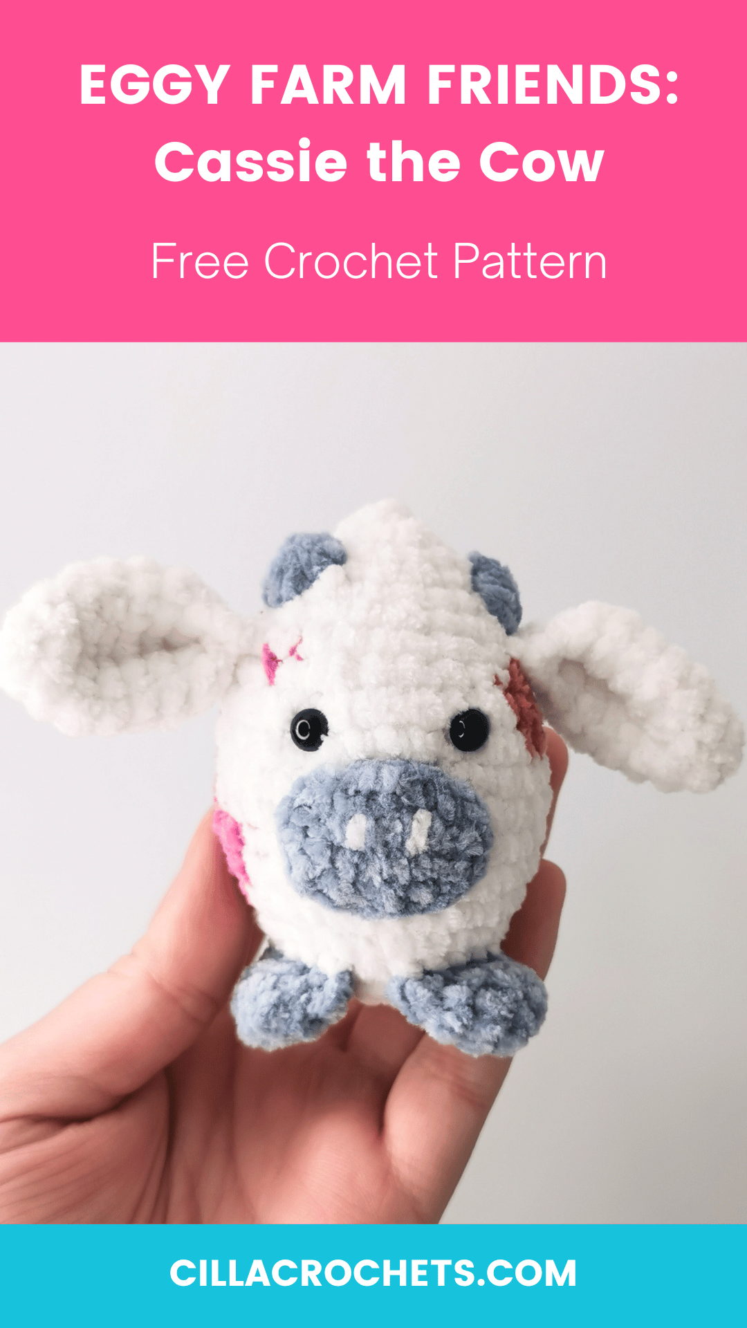 Cassie the Cow free crochet pattern - Cilla Crochets