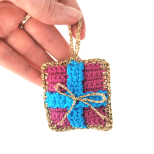 Christmas Gift Ornament Free Crochet Pattern