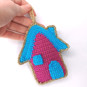 House Christmas Ornament Free Crochet Pattern